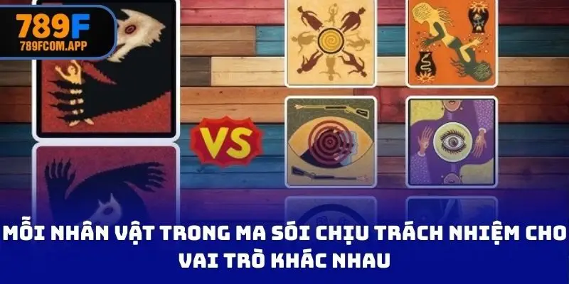 Mỗi nhân vật trong ma sói chịu trách nhiệm cho vai trò khác nhau